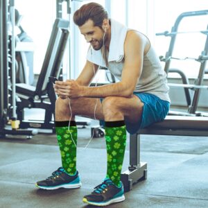 Wusikd Patrick Green Clover Compression Socks for Women and Men Circulation Shamrock Long Socks for Athletic Running 1