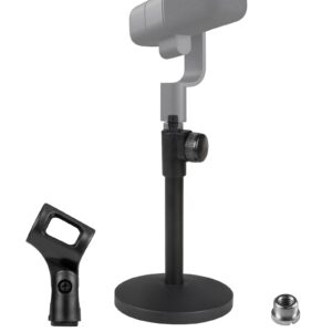 geekria for creators telescoping tabletop microphone stand compatible with blue yeti, yeti x, sona, snowball ice, ember, spark sl adjustable desk mic holder with weighted base