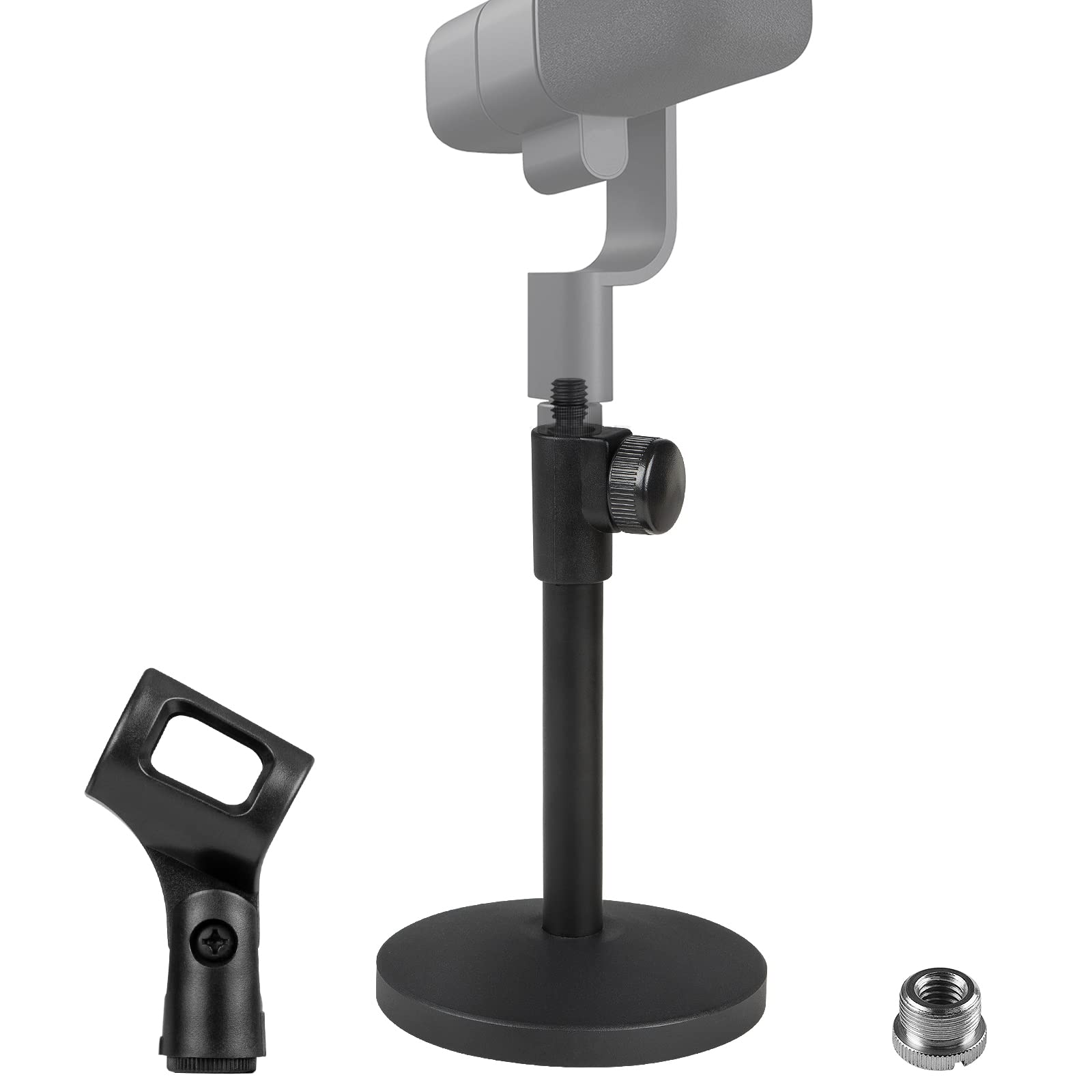 Geekria for Creators Telescoping Tabletop Microphone Stand Compatible with Blue Yeti, Yeti X, Sona, Snowball iCE, Ember, Spark SL Adjustable Desk Mic Holder with Weighted Base