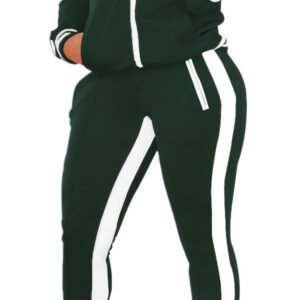 TOPONSKY Lounge Wear Set Outfits Jogger Outfitswomen Grey Sweat Suits Women Dark Green M