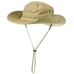 Comhats UPF 50 Sun Hats Wide Brim Summer Safari Hat Fishing Hiking Boonie Hats for Men Chin Strap Waterproof Khaki Large X-Large XL XXL Oversize