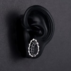 PUNKYOUTH 2PCS Double Flared Ear Gauges Hollow Spider Web Plug Tunnels For Stretched Ears Brass Saddle Expander Piercing Jewelry 0g-1"