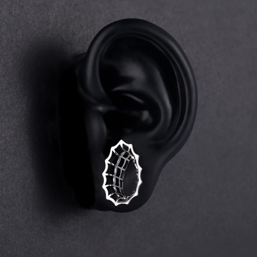 PUNKYOUTH 2PCS Double Flared Ear Gauges Hollow Spider Web Plug Tunnels For Stretched Ears Brass Saddle Expander Piercing Jewelry 0g-1"