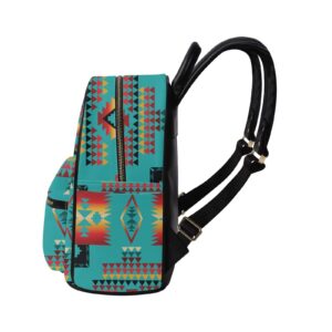 Wideasale Aztec Geometric Backpack Purse for Women Fashion Ethnic Style Mini Daypack Navtive American Inca Maya Navajo Tribal Travel College Shoulder Bags