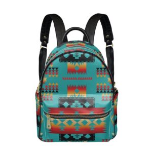 wideasale aztec geometric backpack purse for women fashion ethnic style mini daypack navtive american inca maya navajo tribal travel college shoulder bags