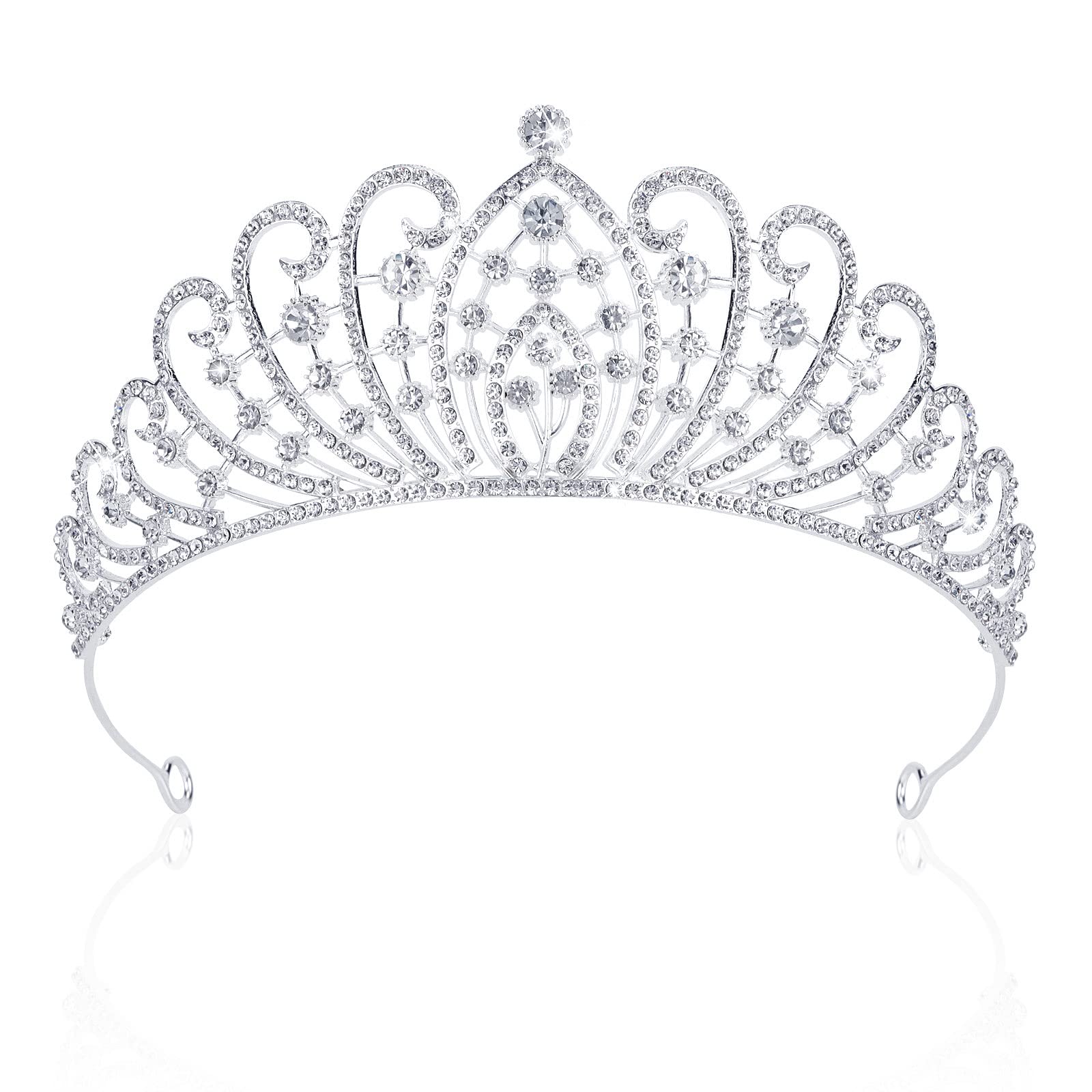 Wecoe Birthday Crown for Women Silver Crown Queen Crown Princess Crown Halloween Costume Hair Accessories Girl Tiaras and Crowns Happy Birthday Decorations Gifts for Women