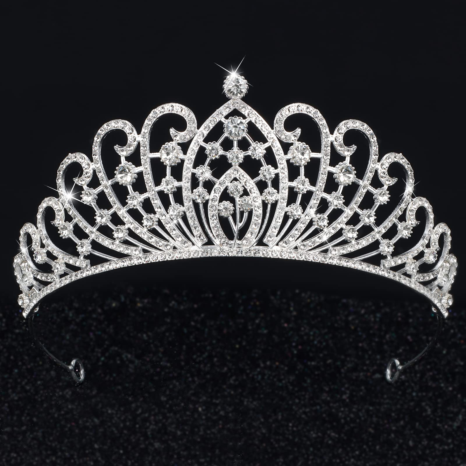 Wecoe Birthday Crown for Women Silver Crown Queen Crown Princess Crown Halloween Costume Hair Accessories Girl Tiaras and Crowns Happy Birthday Decorations Gifts for Women