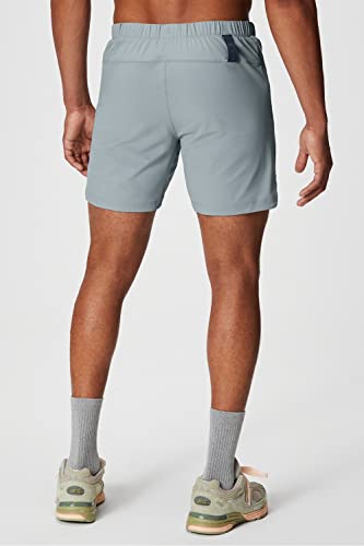 Fabletics Men's The One Short (Lined), Training, Swimming, Lightweight, Quick-Dry, Zip Pocket, Stretch Woven, 7" Inseam, XL, Shadow Grey