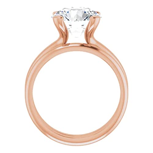 4 CT Round Cut Engagement Ring Set for Women Moissanite Rings Solitaire Promise 925 Silver 10K/14K/18K Solid Rose Gold Bridal Ring Set (5.5)