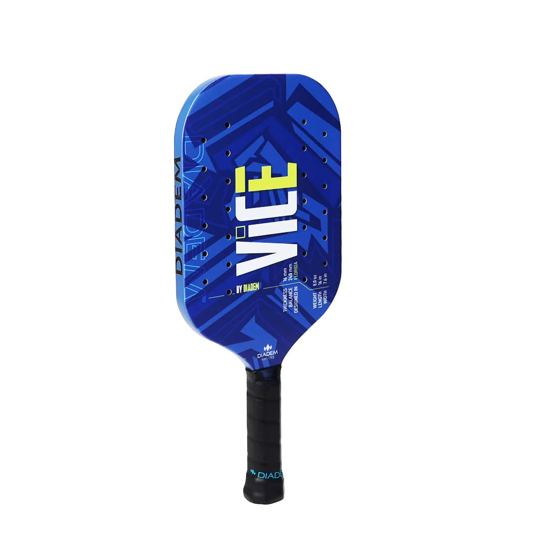 Diadem VICE Pickleball Concept Paddle | EVA Foam Core, RP2 Grit Coating, Edgeless Core Molding System Performance, High Grade Carbon Fiber | Spin, Control and Power | Indoor/Outdoor