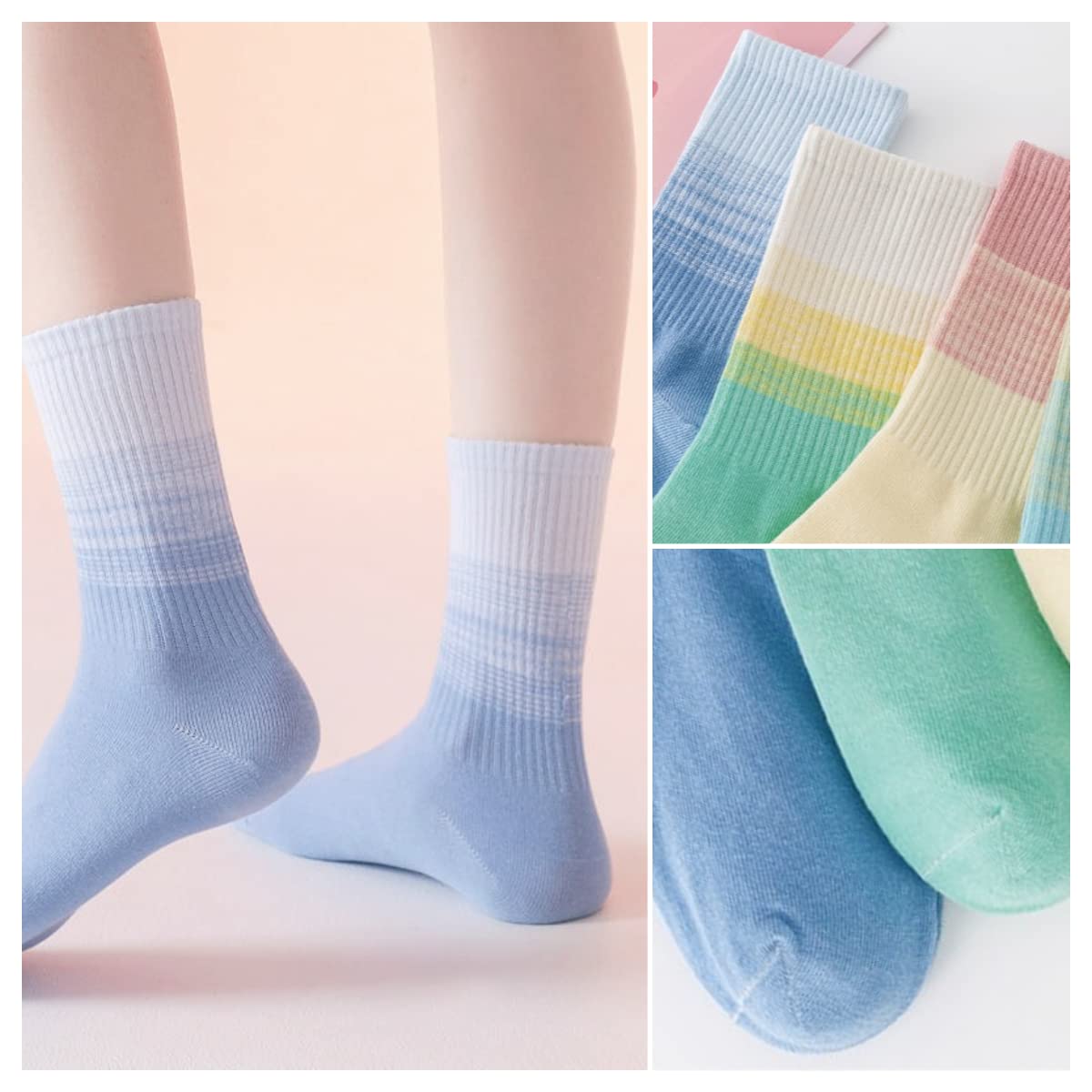 4/8/16 Pairs Cute Women Socks Winter Gifts for Women Floral Ankle Thermal Socks Boot Hiking Socks Warm Thick Soft Cotton Socks Cozy Crew Socks (4 Pairs)