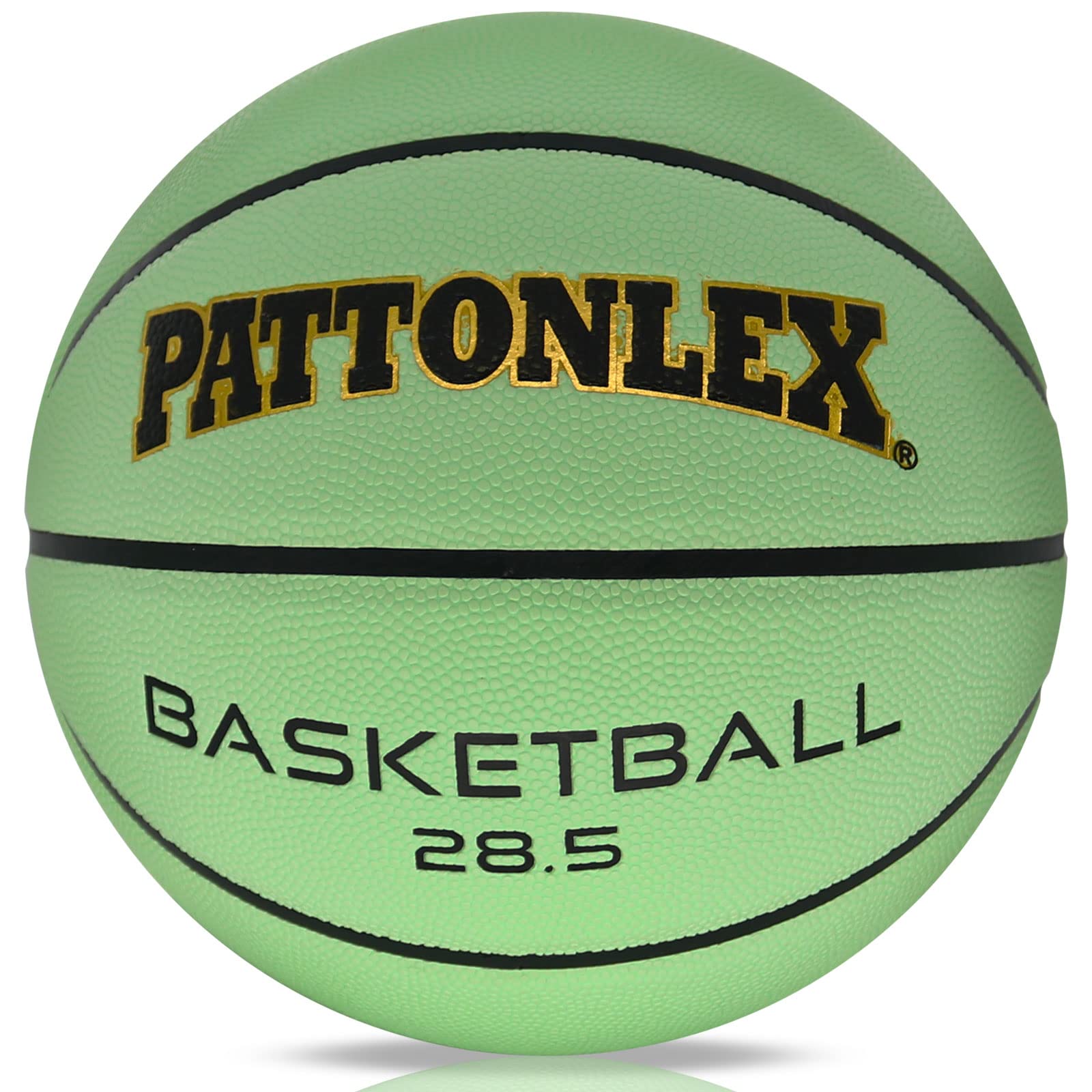 PATTONLEX Glow in The Dark Basketball Size 6 Womens Girls Composite Leather Basketball 28.5 for Indoor Outdoor Night Basketball Light Up Green