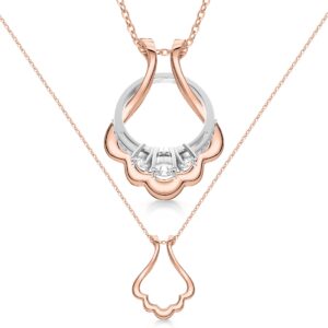 Emily C Original Patented s925 Rose Gold Ring Holder Necklace - Sterling Silver Base plated with 14 Karat Rose Gold - Women & Men Wedding Ring Holder Necklace - Gift for Mother,Wife,Nurse,Doctor