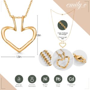 Emily C Original Patented s925 Gold Ring Holder Necklace,Sterling Silver Necklace Ring Holder,Women & Men Wedding Ring Holder Necklace,Women & Men Engagement Ring Necklace Holder, st, Cubic Zirconia