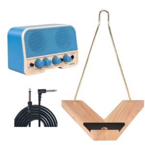 Portable Mini Electric Guitar Amp with Wooden Electric Guitar Stand for Guitar Player