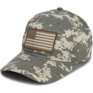 Patriot Series Digital Camo American Flag Hat 6-Panel Unstrutcuted American Flag Dad Cap (Digital Camo)