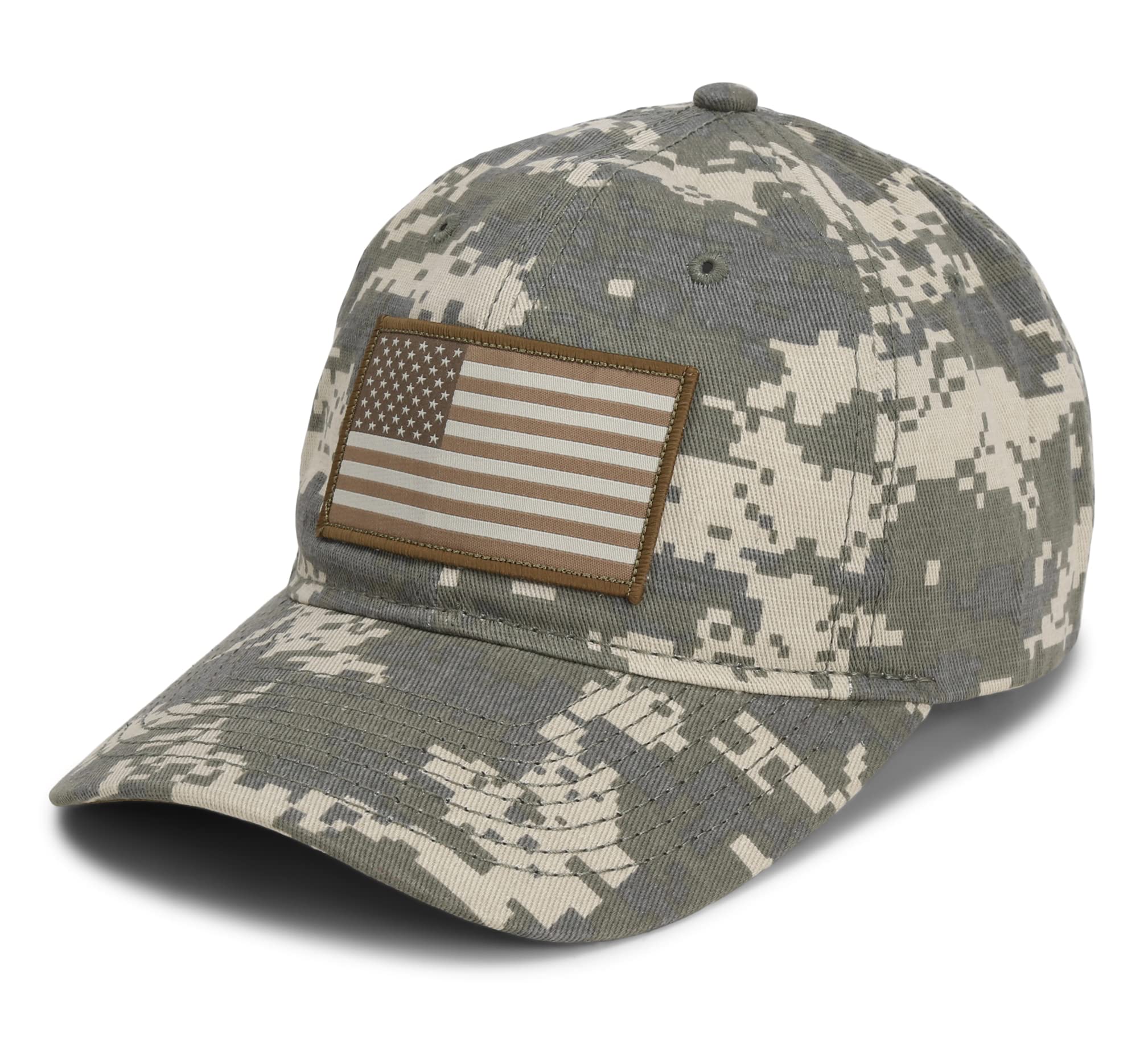 Patriot Series Digital Camo American Flag Hat 6-Panel Unstrutcuted American Flag Dad Cap (Digital Camo)