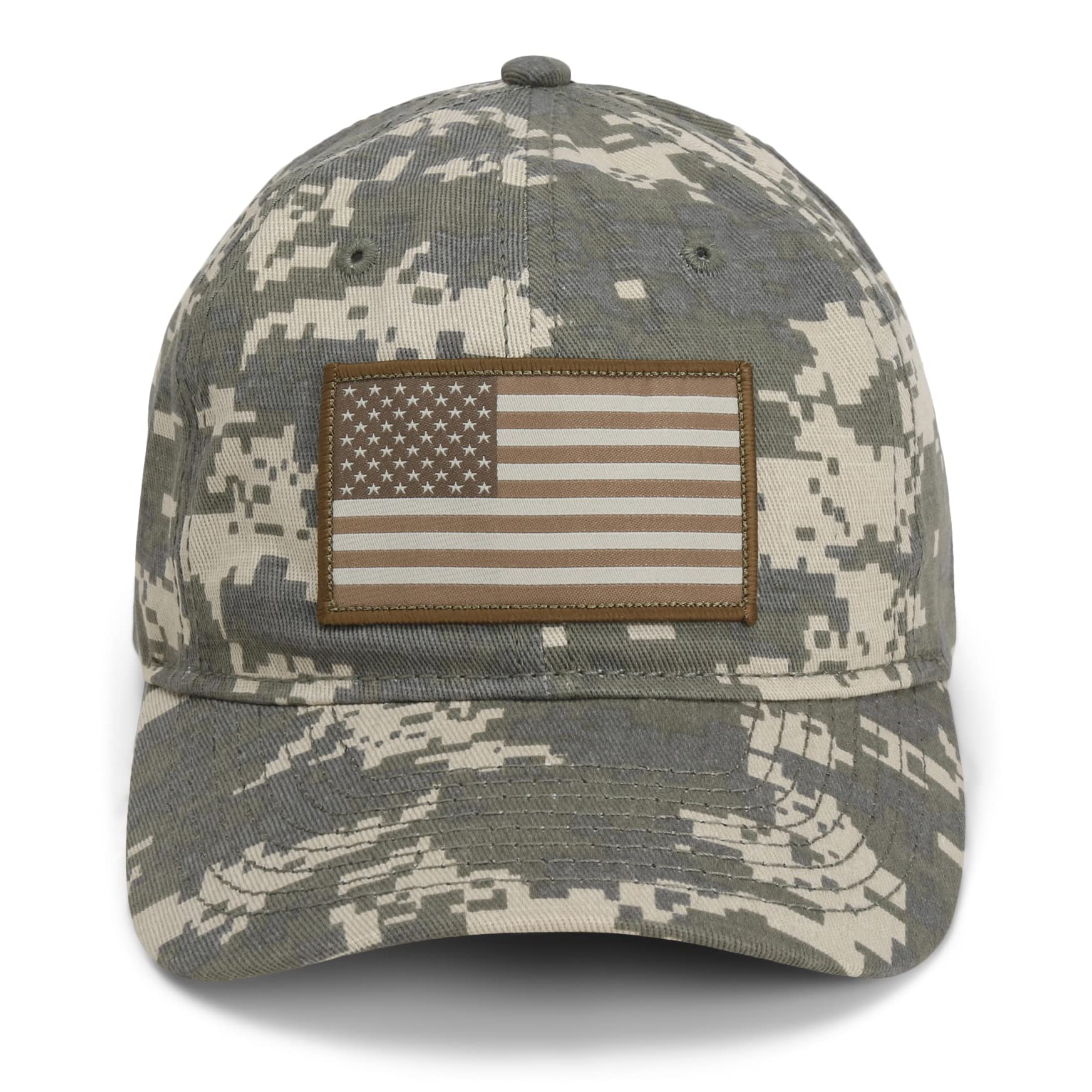 Patriot Series Digital Camo American Flag Hat 6-Panel Unstrutcuted American Flag Dad Cap (Digital Camo)