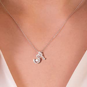 Initial Sterling Silver Necklace Hypoallergenic Silver Jewelry Set/Best Fashion Gift for Women