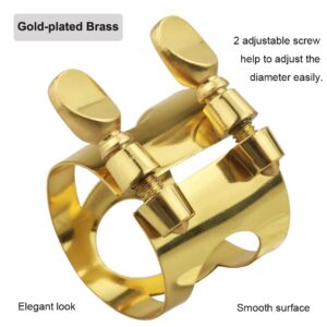 Alto Sax Mouthpiece Ligature Double Screws Saxophone Gold Ligature Fastener