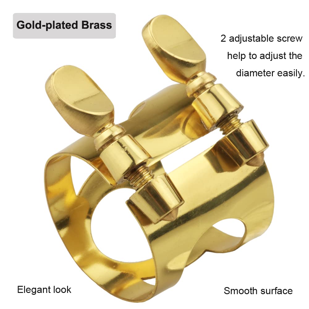 Alto Sax Mouthpiece Ligature Double Screws Saxophone Gold Ligature Fastener