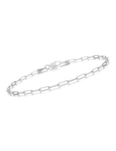 925 sterling silver paperclip chain bracelet 4mm silver bracelet for women men silver bracelet 6.5-9 inches (silver 4mm, 7)