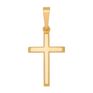 MAZZERI 14k Gold Cross Pendant, Hypoallergenic Gold Religious Charms for Men and Women, Handcrafted in the USA