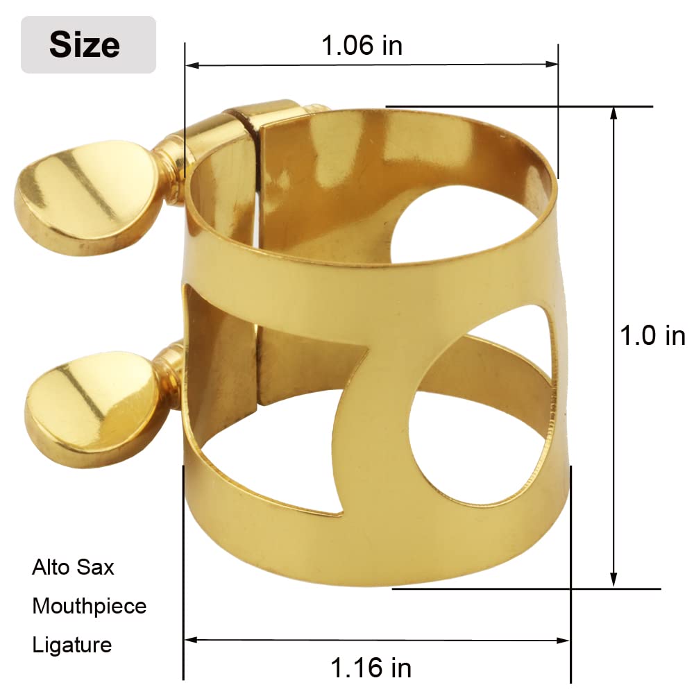 Alto Sax Mouthpiece Ligature Double Screws Saxophone Gold Ligature Fastener