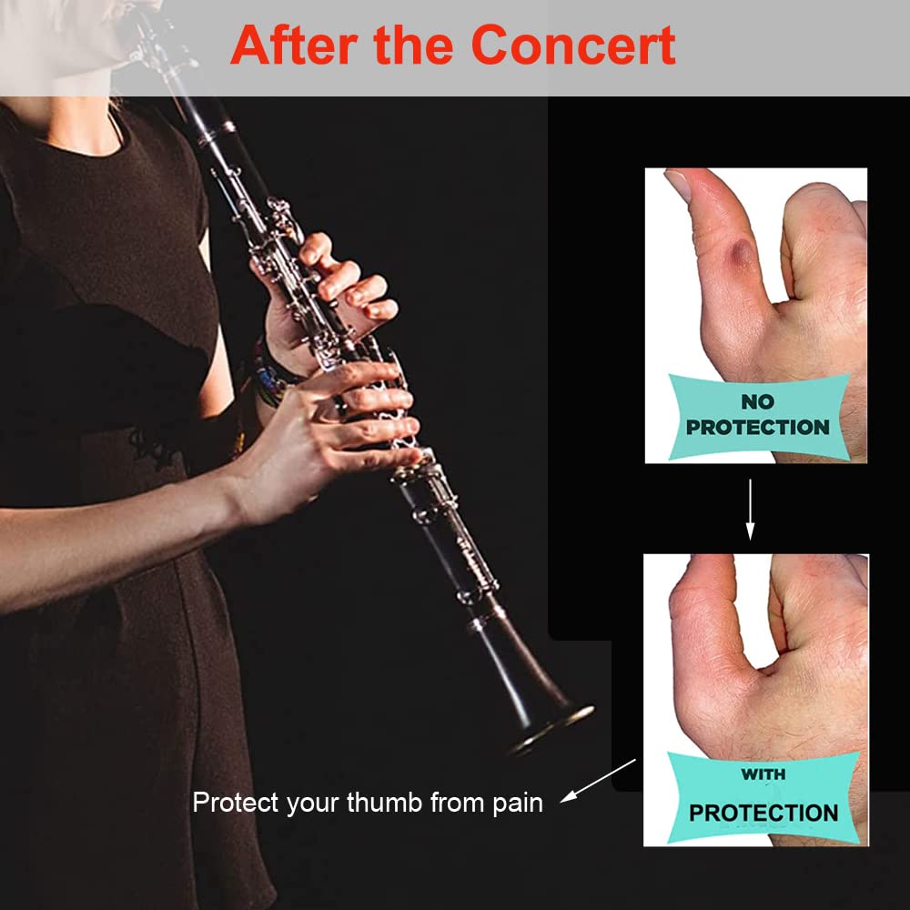 3 Pcs Soft Silicone Clarinet Oboe Thumb Rest Cushion Protector Thumb Protector Fit for Most Clarinet, 3 Colors