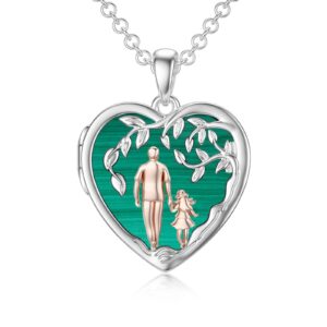 proess father daughter locket necklace s925 sterling silver malachite daughter gifts from dad mom i love you forever daughter locket jewelry gift