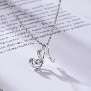 Initial Sterling Silver Necklace Hypoallergenic Silver Jewelry Set/Best Fashion Gift for Women