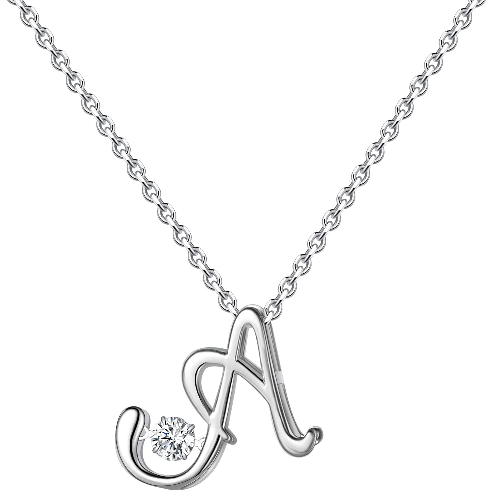 Initial Sterling Silver Necklace Hypoallergenic Silver Jewelry Set/Best Fashion Gift for Women