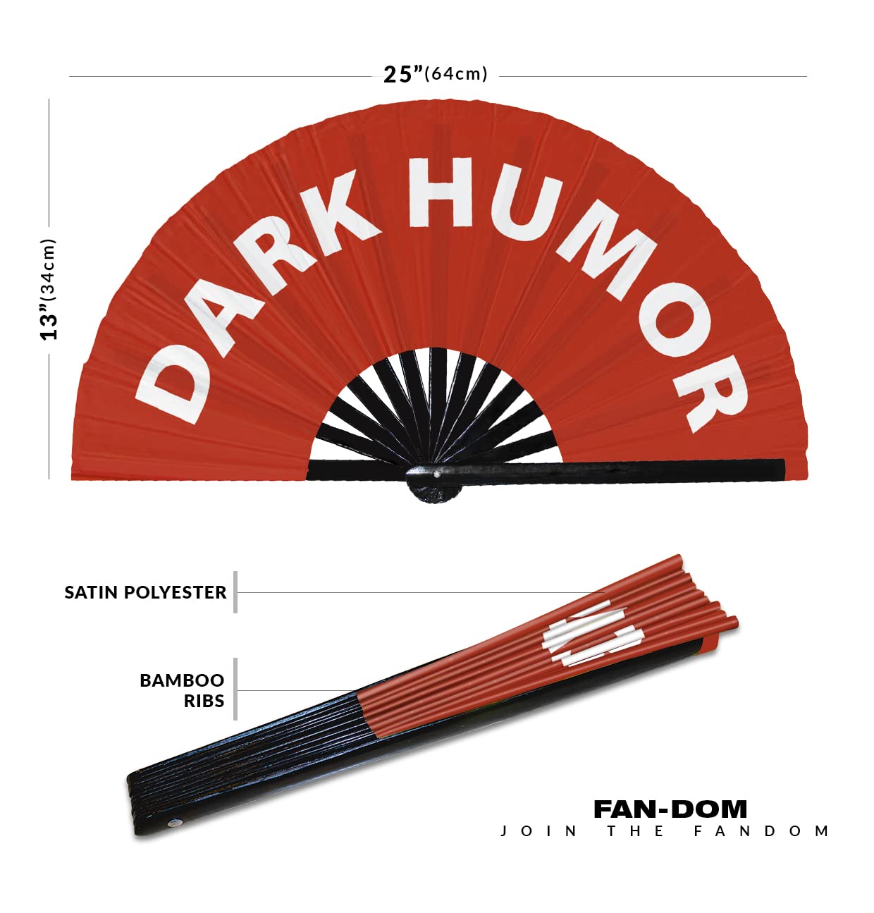 Dark Humor Hand Fan Foldable Bamboo Circuit Hand Fan Funny Gag Slang Words Expressions Statement Gifts Festival Accessories Rave Handheld Circuit Event Fan Clack Fans (Red)