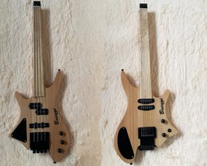 4 string bass/ 6 string lead fretless headless tremolo busuyi guitar right (natural)