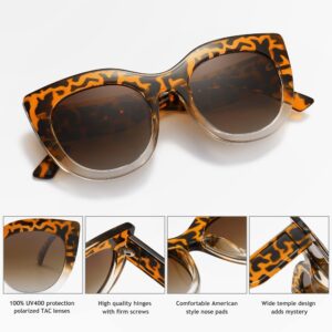 SUNGAIT Polarized Trendy Sunglasses for Women Men Retro Round 90’s Vintage Sun Glasses Plastic Frame Ladies Sunnies