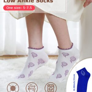 Mumufy 100 Pairs Women Low Ankle Socks Low Cut No Show Socks Fruits Animals Funny Dog Cat Cow Cute Socks for Women Ladies Gifts