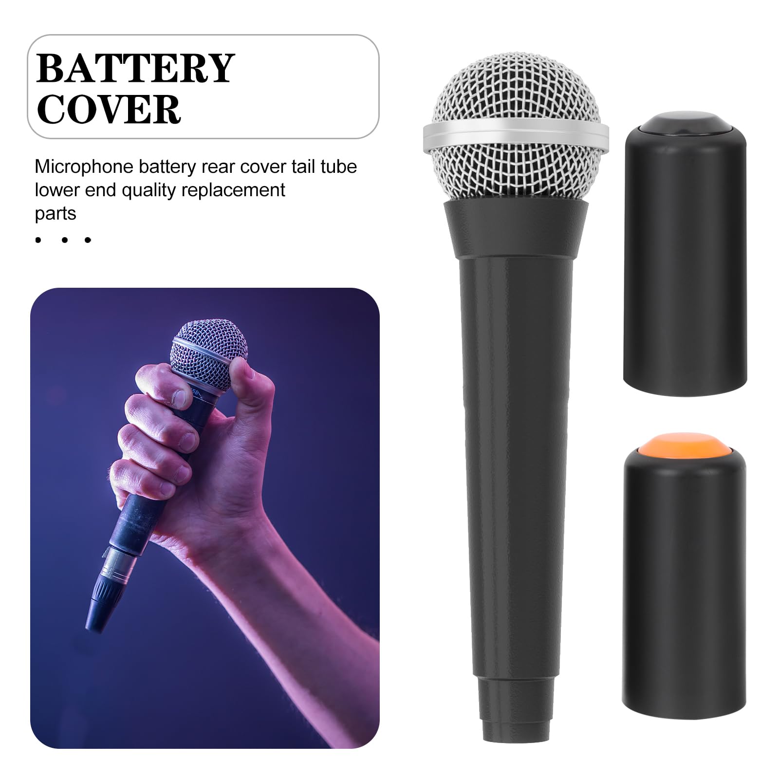 SUPVOX 3pcs Mic Battery Cover: Screw-On Caps Compatible with Shure PGX2/SLX2/PG58, Assorted Colors