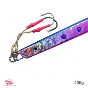 Red Glow Fish WOW!® 400g Speed jigs 14oz Fishing Vertical Knife Trolling Jig Fall Metal Flat Bait with Two Assist Hook