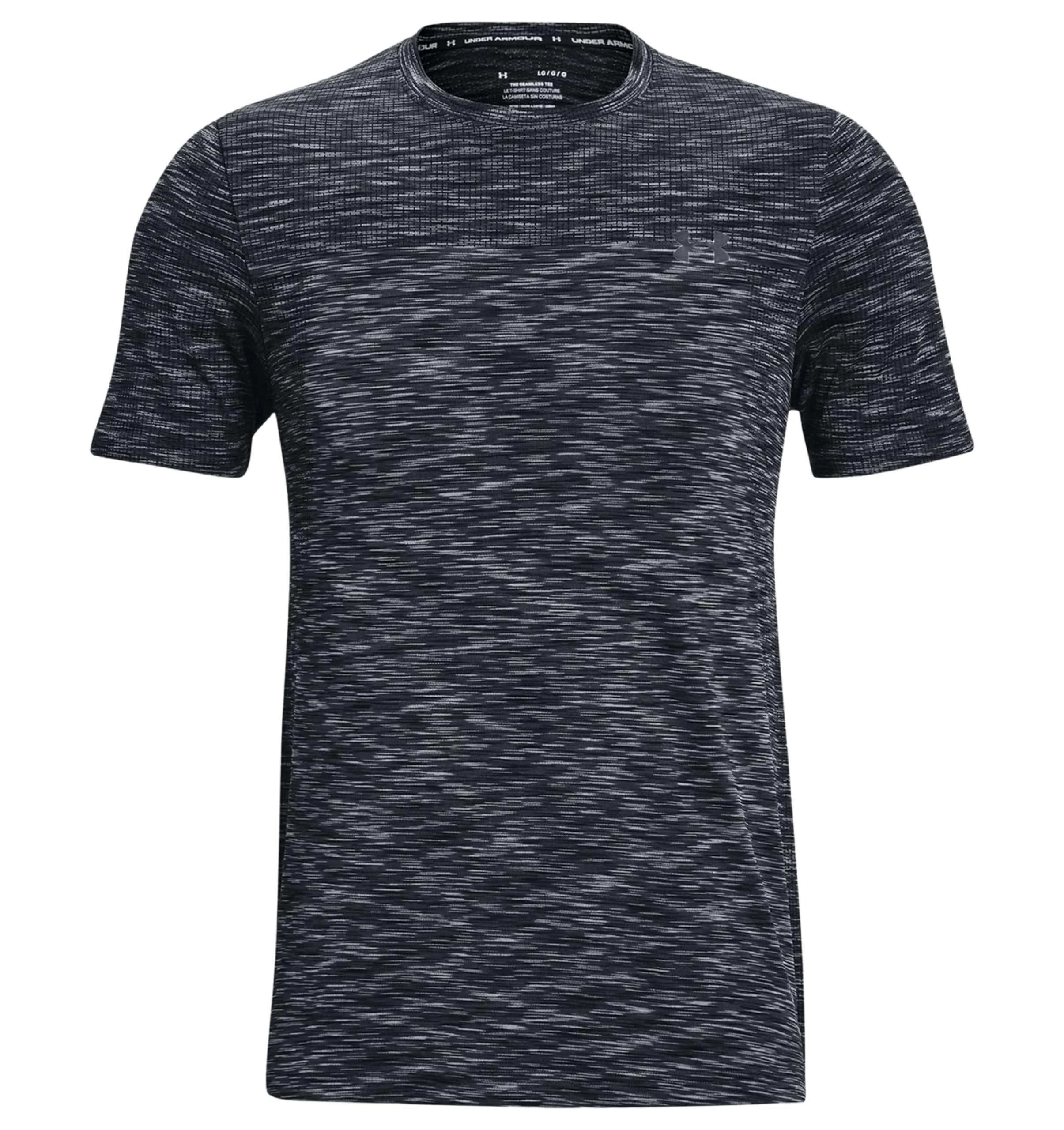 Under Armour Men's UA Seamless Short Sleeve Shirt Top Tee 1359870 (as1, Alpha, x_l, Regular, Regular, Black/Grey 012)