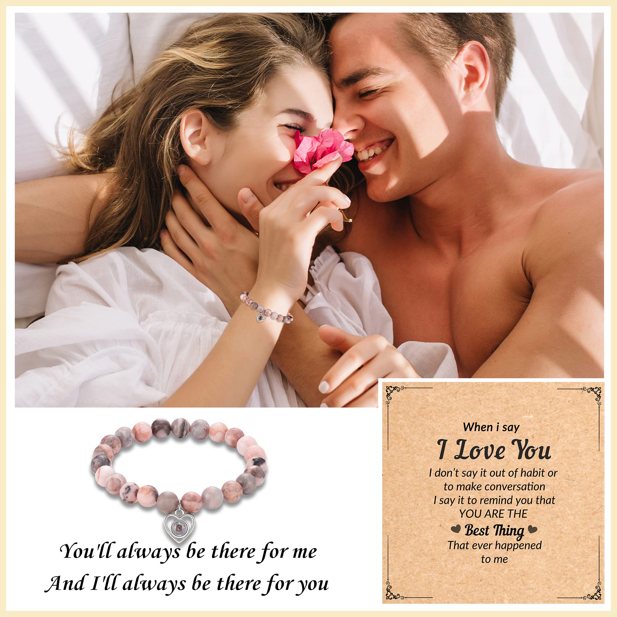 LAVEIR Gifts for Girlfriend, Cute Best Girlfriend Romantic Birthday Christmas Lesbian Valentines Day I Love You Bracelet Gifts for Her Girlfriend Women From Boyfriend