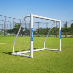 caprihom soccer goal for backyard 6ftx 4ft soccer net for backyard with weatherproof upvc frame,ground stakes | portable full size soccer net goal pvc soccer goal post