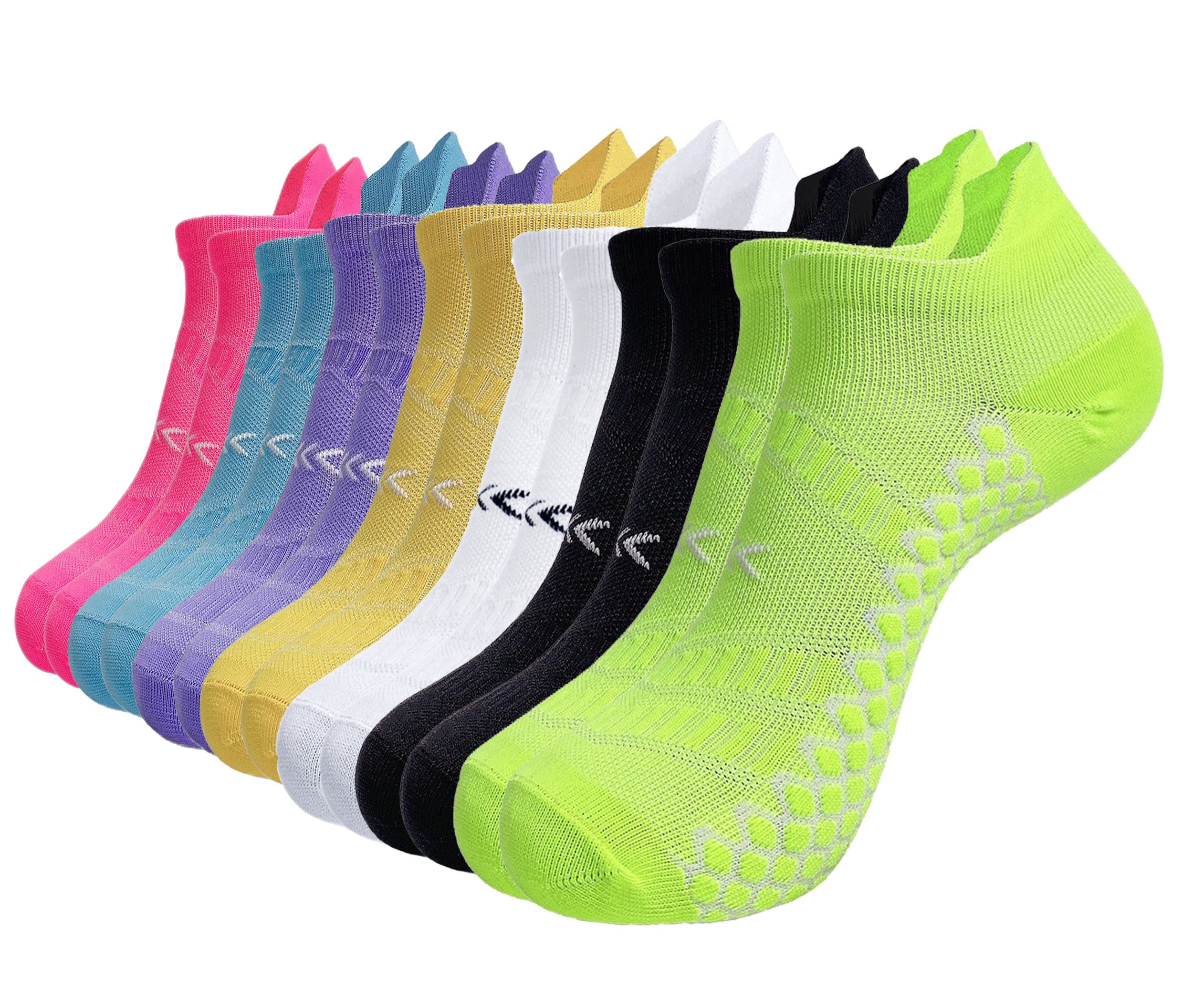 FESIMNUCV socks for men and Women 7Pairs，Low Cut Compression Running Sock with Ankle Support (as1, alpha, l, x_l, regular, regular, 7 colors)