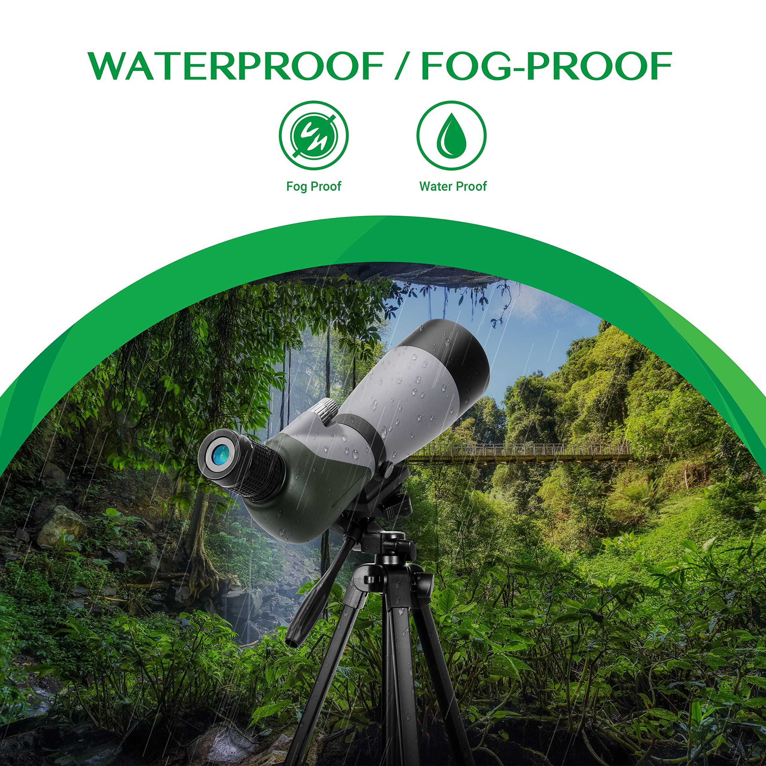 AOMEKIE Spotting Scope with Tripod Phone Adapter HD Dual Focus Long Range Spotting Scope for Target Shooting Waterproof Fogproof for Bird Watching Archery with Carrying Bag