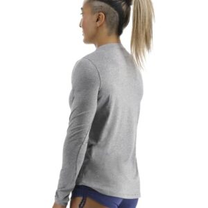 TYR Women's Standard Long Sleeve Sun Protection Performance T-Shirt UPF 50+, Heather Grey