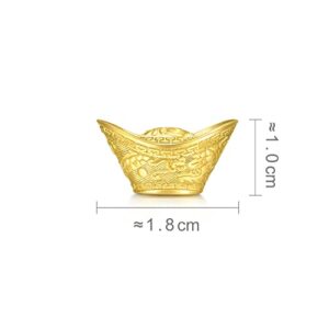 Chow Sang Sang 999.9 24K Solid Gold Price-by-Weight 3.74g Gold Yuanbao Gold Ingot Gold Ornament for Women and Men 93957O