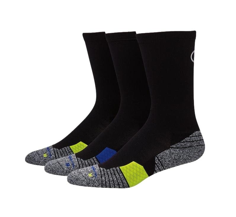 Champion Men's, Performance Sport Running Crew Socks, 3-Pack, Black Assorted-3 Pack, 6-12