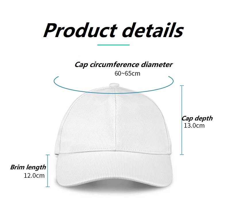 LED Light Up Hat for Men，7 Colors Glow Hat Fiber Optic Rave Luminous Baseball Cap for Women USB Charging White