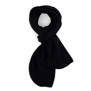 boxed-gifts Winter Polyester Fleece Scarf for Men and Women. Solid Colors - Black