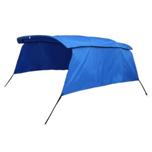 X AUTOHAUX 600D Canvas Only NO Frame 4 Bow Bimini Top Replacement Top Cover with Detachable Side Blocks Storage Boot Blue