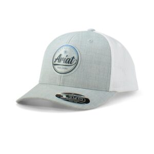 ariat round patch baseball cap - gray western men's trucker hat